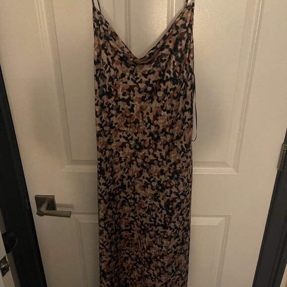 Never Worn Nicole Miller multicolored, cowl neck, silk dress - Picture 1 of 3